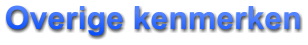 Overige kenmerken